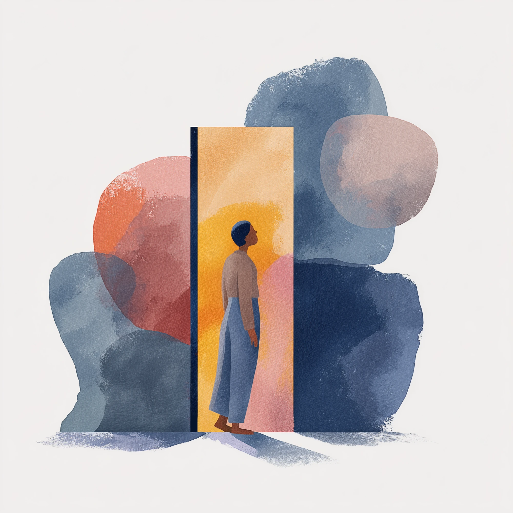 A doorway transformed with color and pattern
