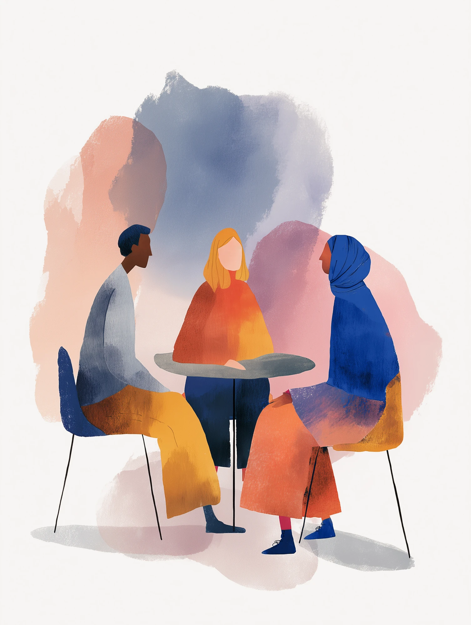 People collaborating around a table